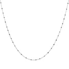 Feine Sterlingsilber-Halskette mit schwarzer Konfetti-Emaille, 40,5 cm