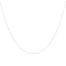 Feine Konfetti-Halskette aus Sterlingsilber mit weißer Emaille, 40 cm