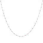Feine Sterlingsilber-Halskette mit roter Konfetti-Emaille, 40,5 cm