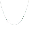Feine Konfetti-Halskette aus Sterlingsilber mit grüner Emaille, 40 cm