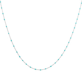 Feine Sterlingsilber-Halskette mit blauer Konfetti-Emaille, 40,5 cm