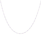 Feine Konfetti-Halskette aus Sterlingsilber mit lila Emaille, 40 cm