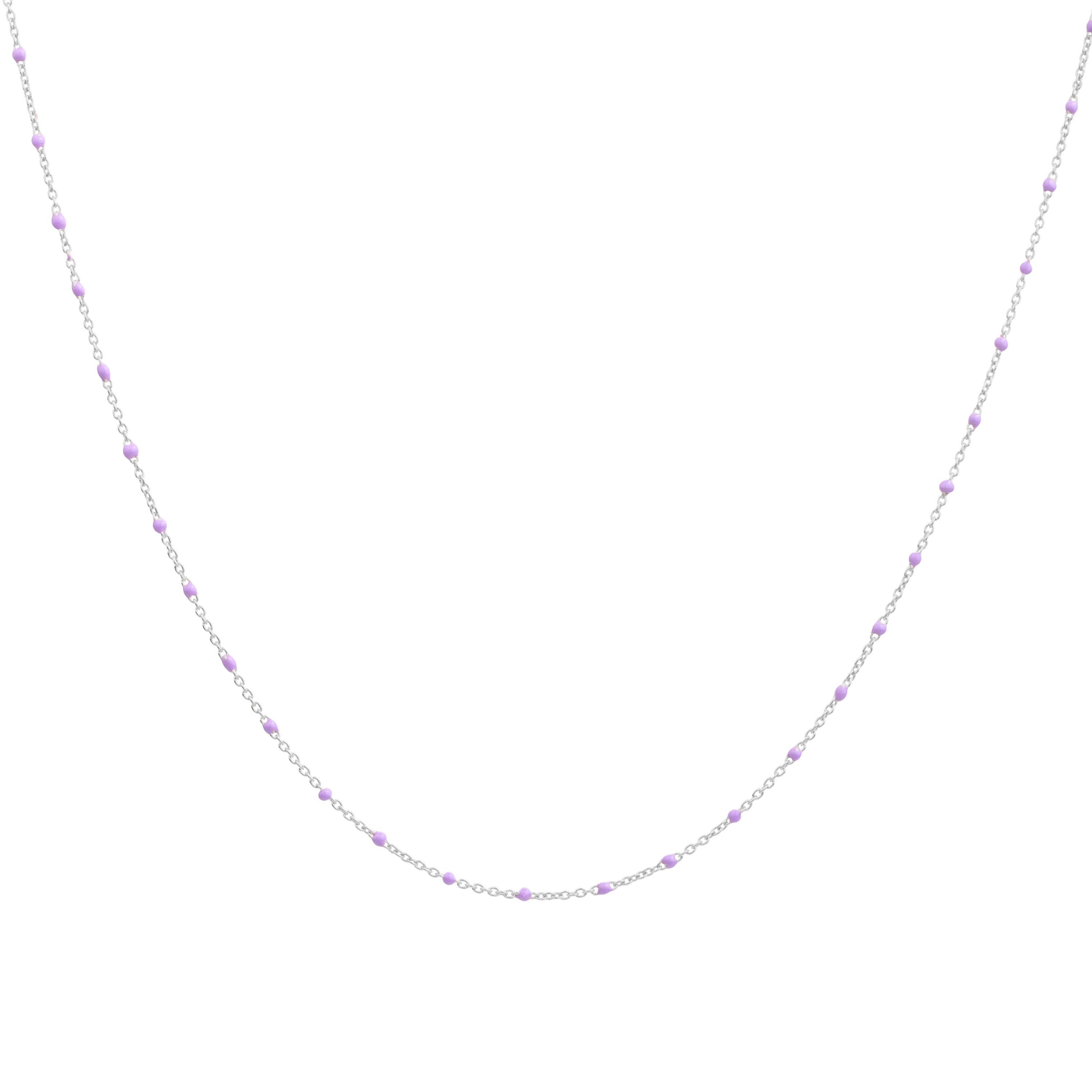 Feine Sterlingsilber-Halskette mit violetter Konfetti-Emaille, 40,5 cm