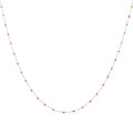 Feine Sterlingsilber-Halskette mit orangefarbener Konfetti-Emaille, 40,5 cm