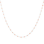 Feine Sterlingsilber-Halskette mit orangefarbener Konfetti-Emaille, 40,5 cm