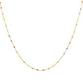 Feine vergoldete Sterlingsilber-Halskette mit Konfetti-Emaille in Regenbogenfarben, 40,5 cm