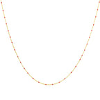 Feine vergoldete Sterlingsilber-Halskette mit roter Konfetti-Emaille, 40,5 cm