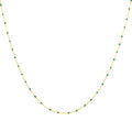 Feine vergoldete Sterlingsilber-Halskette mit grüner Konfetti-Emaille, 40,5 cm