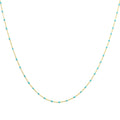 Feine vergoldete Sterlingsilber-Halskette mit blauer Konfetti-Emaille, 40,5 cm
