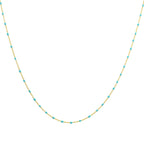 Feine vergoldete Sterlingsilber-Halskette mit blauer Konfetti-Emaille, 40,5 cm