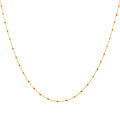 Feine vergoldete Sterlingsilber-Halskette mit orangefarbener Konfetti-Emaille, 40,5 cm
