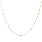 Feine vergoldete Sterlingsilber-Halskette mit orangefarbener Konfetti-Emaille, 40,5 cm