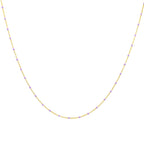 Feine vergoldete Sterlingsilber-Halskette mit violetter Konfetti-Emaille, 40,5 cm