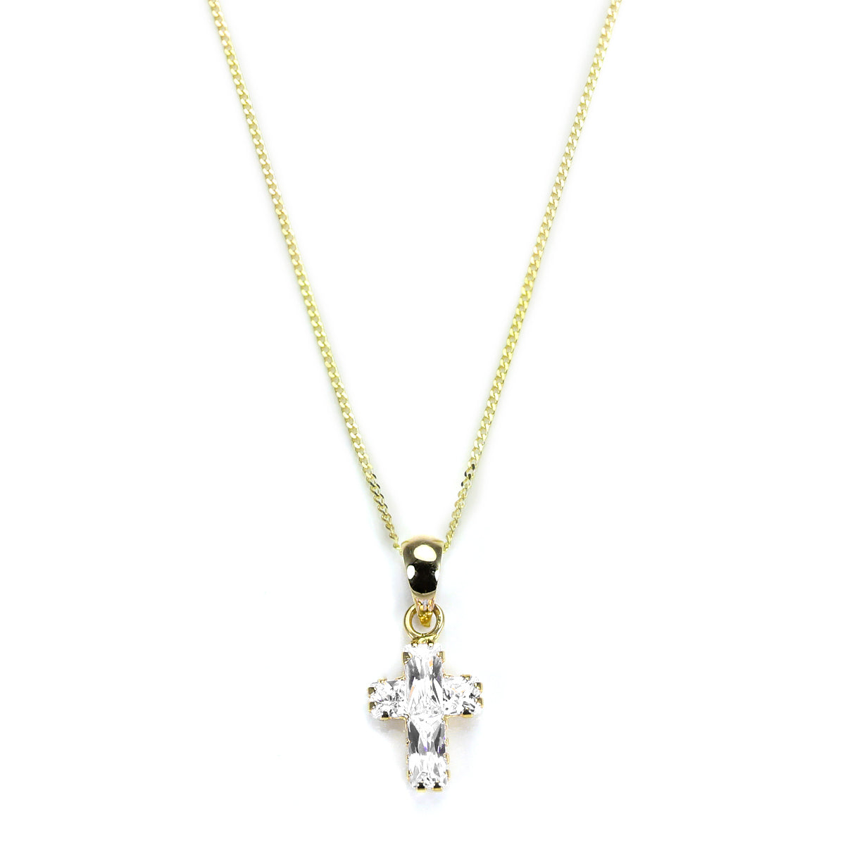 Anhänger mit 9 Karat Gold und CZ-Kristallkreuz