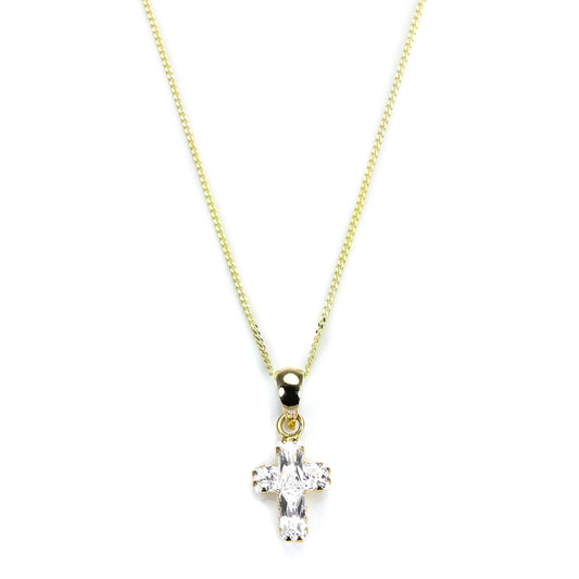 Anhänger mit 9 Karat Gold und CZ-Kristallkreuz