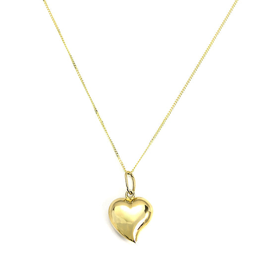 9ct Gold Hollow Puffed Heart Pendant
