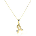 Leichter Buchstaben-Anhänger aus 9 Karat Gold mit Zirkonia