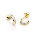 9 Karat Gold & CZ Kristall Klappcreolen Ohrstecker