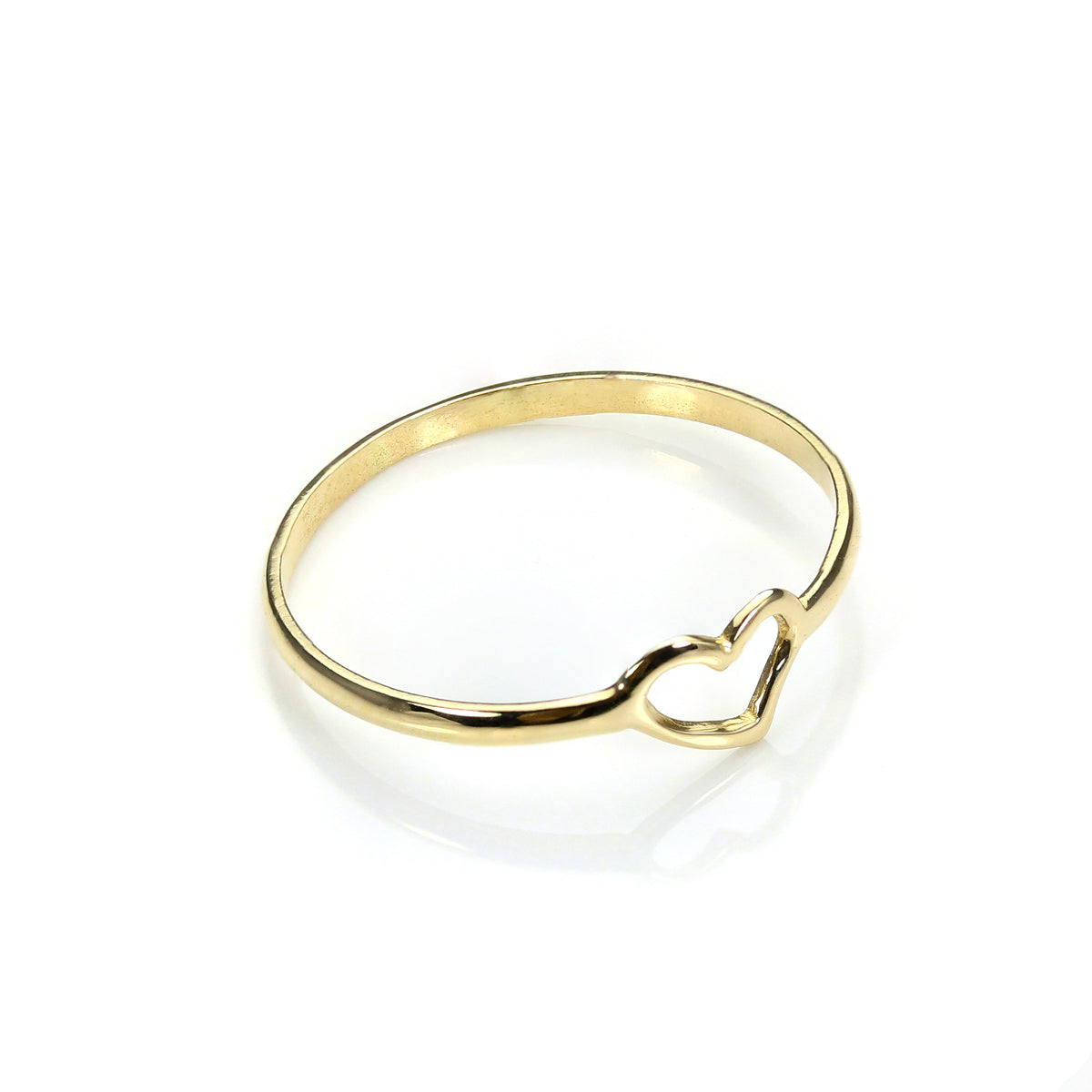 9 Karat Gold offener Herz-Stapelring – Größe I – Q