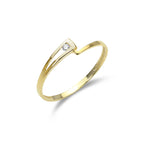 9 Karat Gold-Stapelring mit versetzt angeordneten Diamanten
