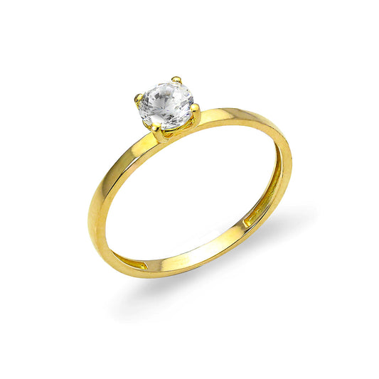 9 Karat Gold-Stapelring mit 5 mm CZ-Kristallband