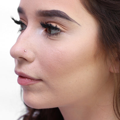 9 Karat Gold Nasenschraube mit 1,6mm Rund Klar CZ Kristall