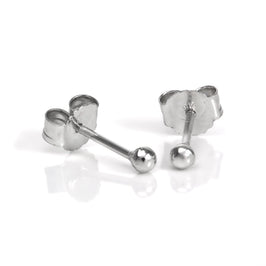 9 Karat Weißgold 2 mm Kugel Ohrstecker