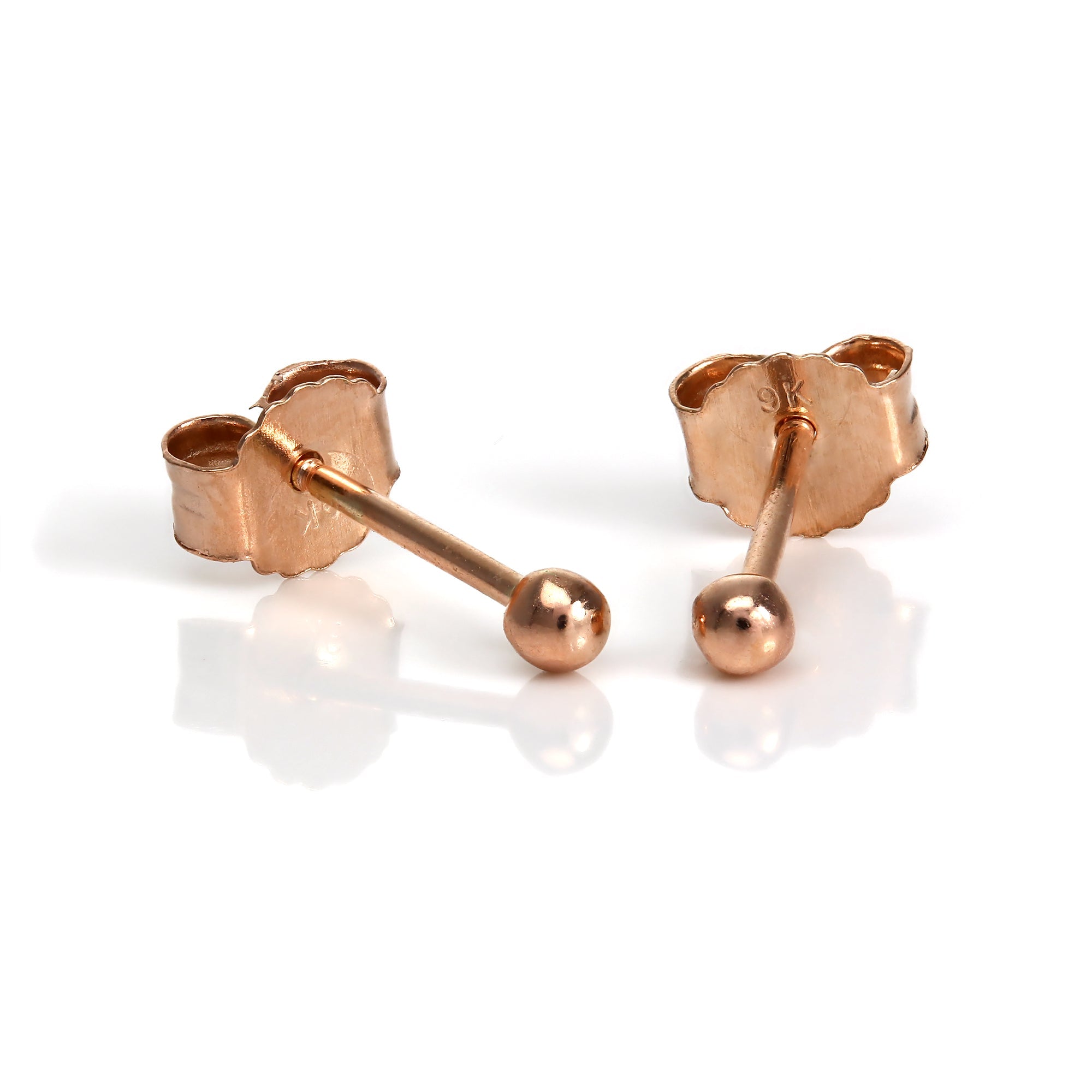 9 Karat Roségold 2 mm Kugel Ohrstecker