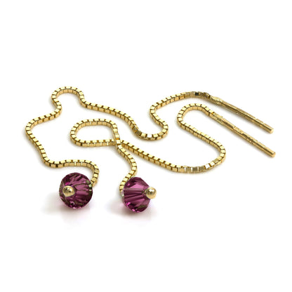 9ct Gold Durchziehbare Ohrringe mit CZ-Kristall