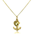 9 Karat Gold Hope Charity & Faith Anhänger an einer 16–20 Zoll langen Kette