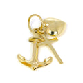 Charm aus 9 Karat Gold mit Hoffnung, Nächstenliebe und Glaube