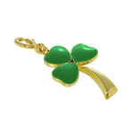 Glücks-Shamrock-Charm aus 9 Karat Gold mit grüner Emaille