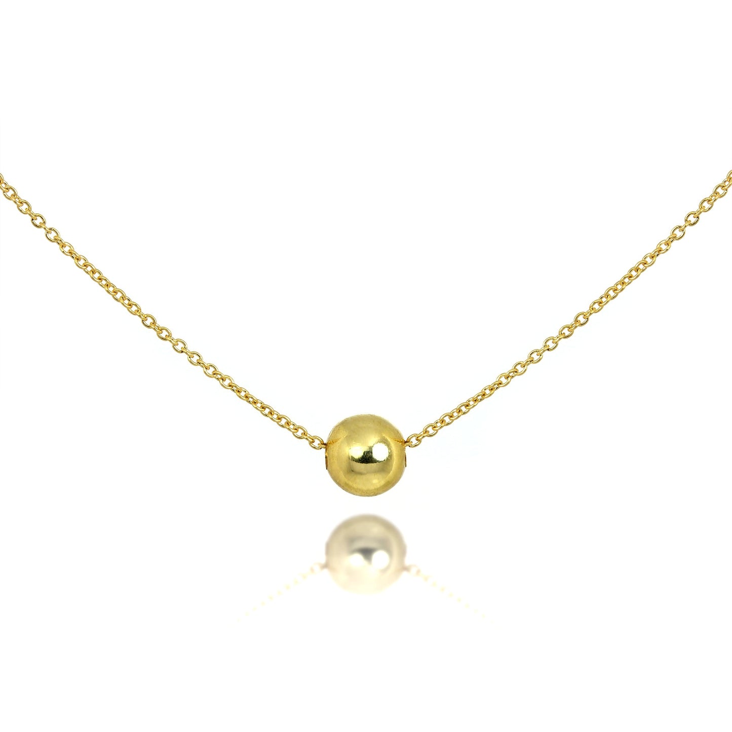 9 Karat Gold Fein Belcher Kette 45,5cm Halskette mit 5mm Kugel