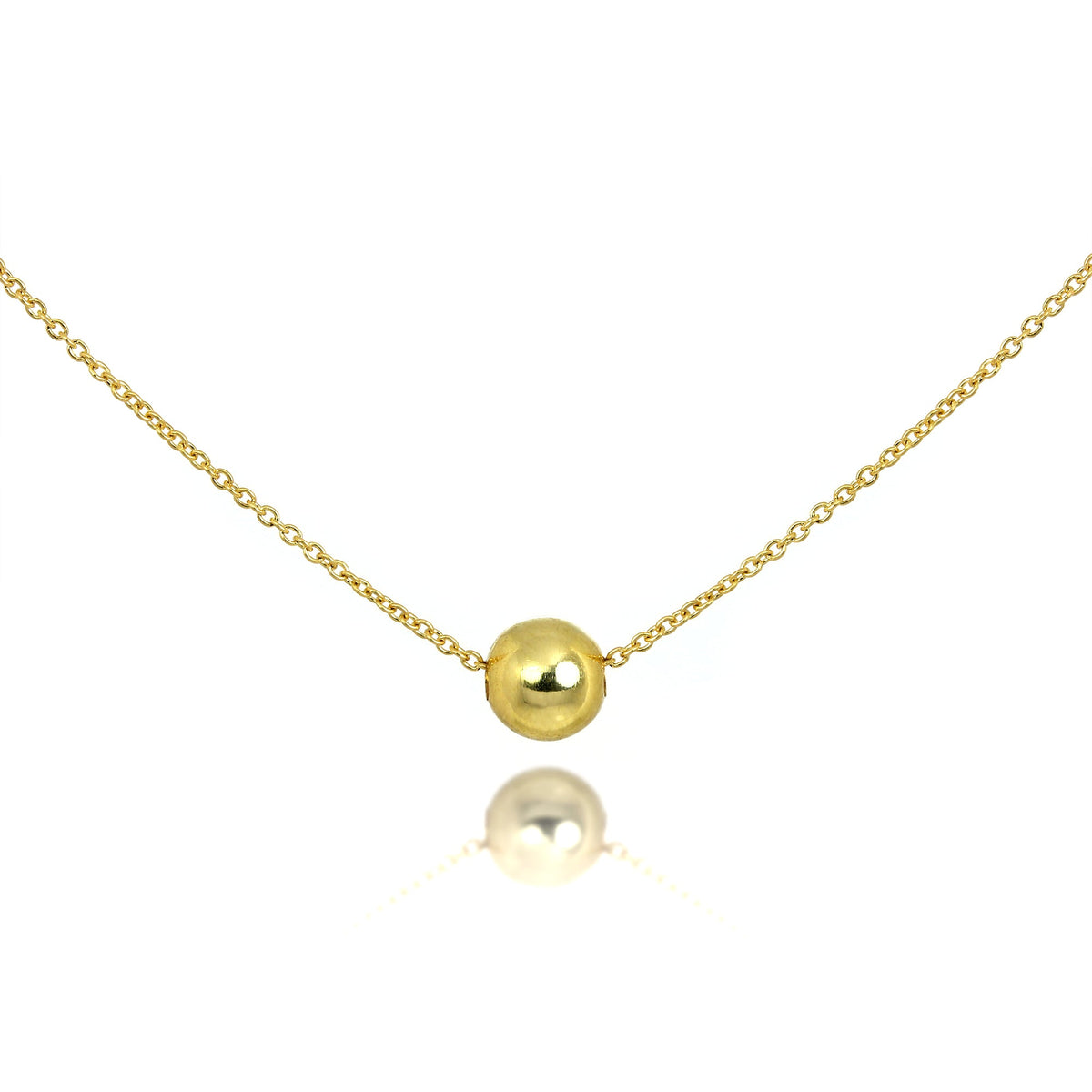 9 Karat Gold Fein Belcher Kette 45,5 cm Halskette mit 5 mm Kugel