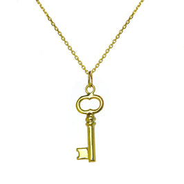 9 Karat Gold Altmodisch Schlüsselanhänger an 40,5 - 51 cm Kette