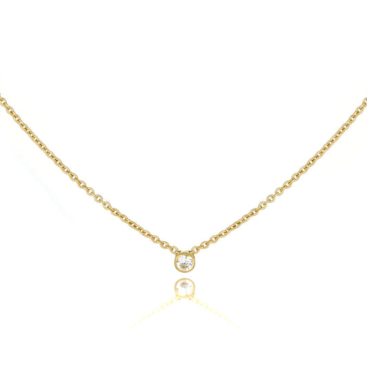 9 Karat Gold Fein Belcher Kette 120,5cm Halskette mit 2mm mit Klar CZ Kristall