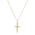9 Karat Gelbgold Diamantschliff Kreuz Anhänger Halskette 40,5 - 51 cm