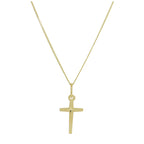 9 Karat Gelbgold Diamantschliff Kreuz Anhänger Halskette 40,5 - 51 cm