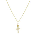 Kleine 9 Karat Gold Kreuz-Anhänger Halskette 16–20 Zoll
