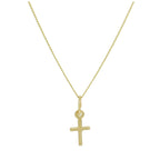 Kleine 9 Karat Gold Kreuz-Anhänger Halskette 16–20 Zoll