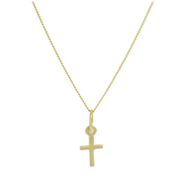 Kleine 9 Karat Gold Kreuz-Anhänger Halskette 16–20 Zoll