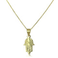 9 Karat Gold Hamsa Hand Anhänger an 40,5 - 51 cm Kette