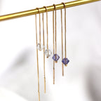 9 Karat Gold Durchziehbare Ohrringe mit CZ-Kristall