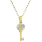 Anhänger aus 9 Karat Gelbgold mit Zirkonia-Kristallen auf einer 16–20 Zoll langen Kette