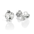Sterlingsilber & Klar CZ Kristall Herz Ohrstecker