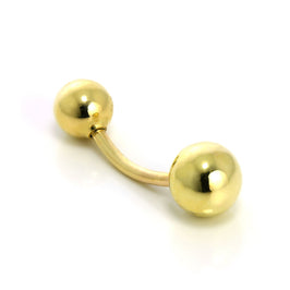 Bauchnabelpiercing aus 9 Karat Gold mit Kugelende, 6 mm
