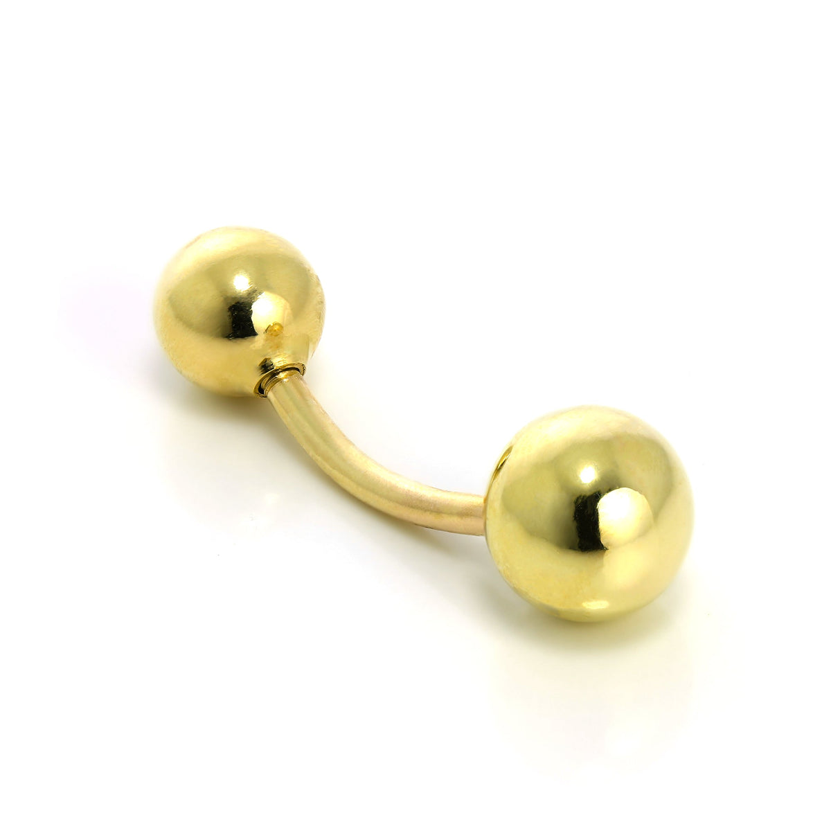 Bauchnabelpiercing aus 9 Karat Gold mit Kugelende, 6 mm