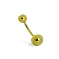 Hohles Bauchnabelpiercing aus 9 Karat Gold mit 7 mm Kugelende