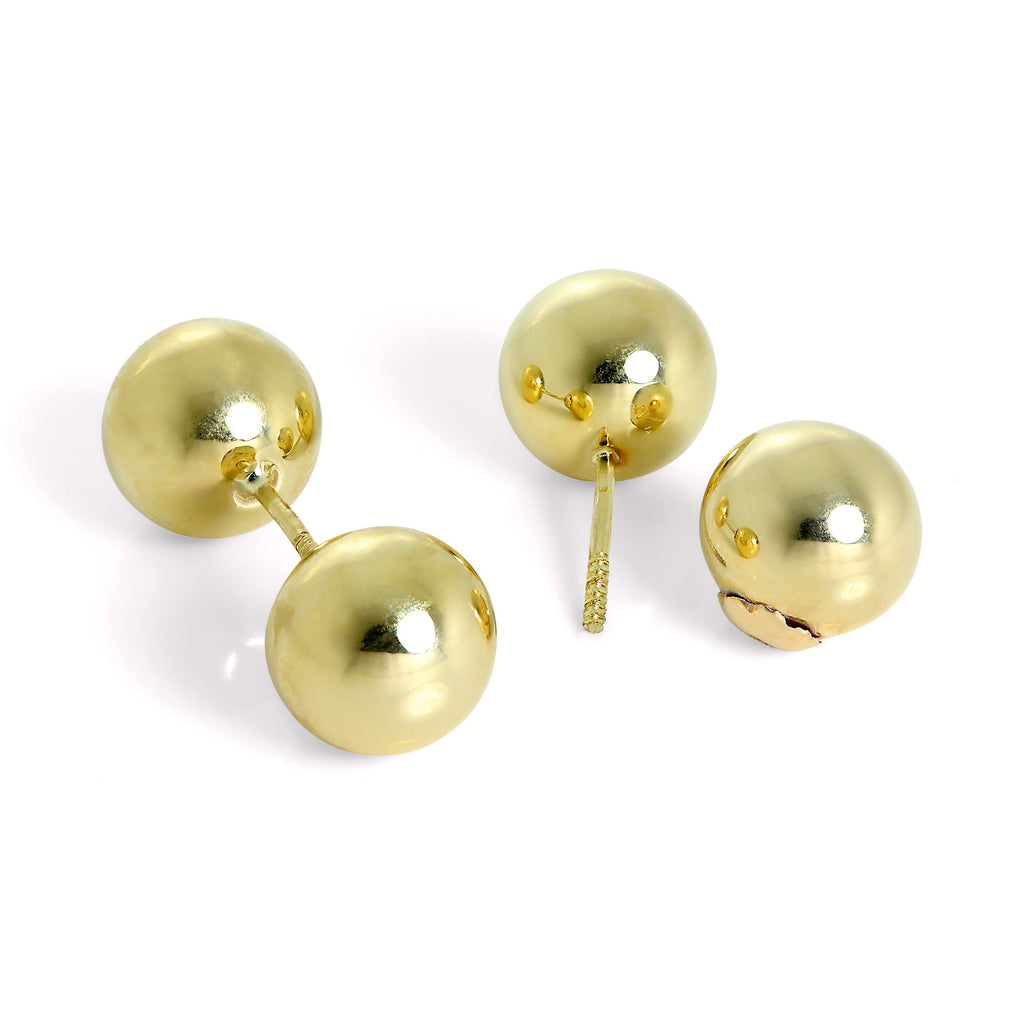 9 Karat Gold Doppelseitig 8 mm Kugel Ohrstecker