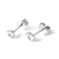 Klein 9 Karat Weißgold Diamant Herz Ohrstecker